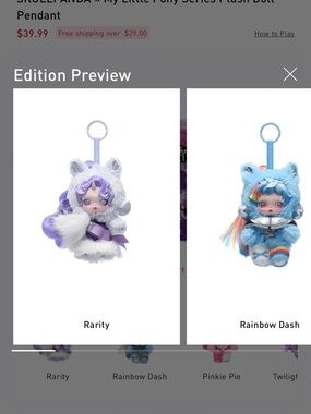 Pop Mart Skullpanda x My Little Pony Series Rarity NIB